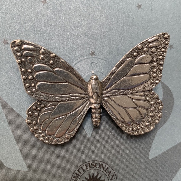 Vintage Pewter Butterfly Pin - Picture 2 of 3